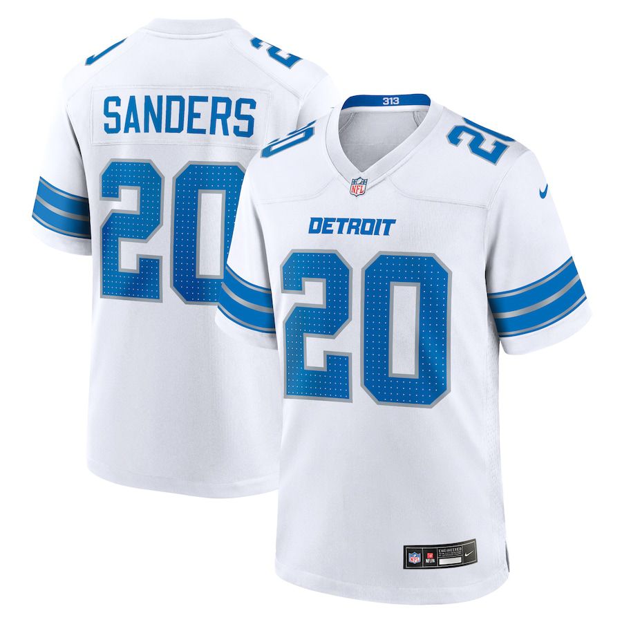 Men Detroit Lions #20 Barry Sanders Nike White Retired Player Game NFL Jersey->detroit lions->NFL Jersey